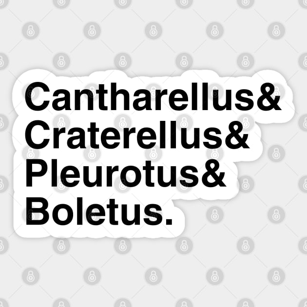 Mushroom Latin Names Ampersand Sticker by Four Season Foraging